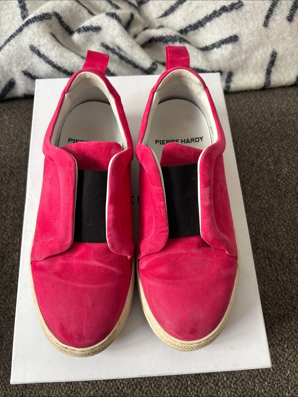 Pierre Hardy Hot Pink Suede Slider Slip-On Sneakers Sz 36/US 6